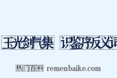 玉光剑气集·识鉴序反义词是什么意思的图片